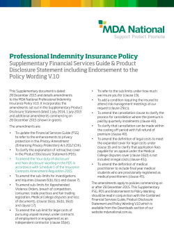 Professional Indemnity Insurance Policy