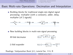 Basic Multi-rate Operations: Decimation and Interpolation