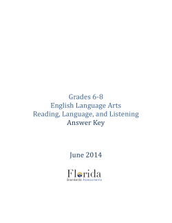 Grades 6-8 English Language Arts Reading, Language, and