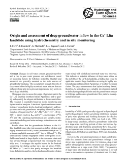 Origin and assessment of deep groundwater inflow in the Ca` Lita