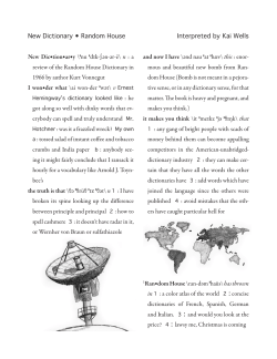 New Dictionary • Random House Interpreted by Kai Wells New Dic