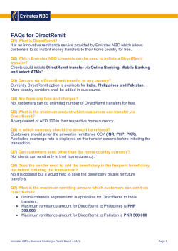 FAQs for DirectRemit