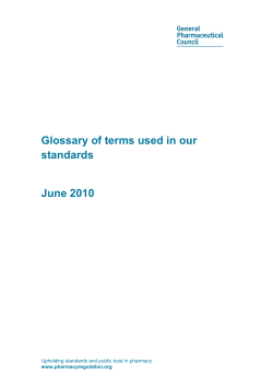 Glossary of terms used in our standards