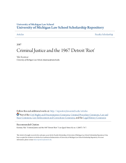 Criminal Justice and the 1967 Detroit `Riot`