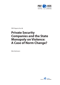Private Security Companies and the State Monopoly on Violence: A