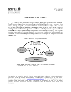 Personal Charter Exercise - Peter T. Paul College of Business and