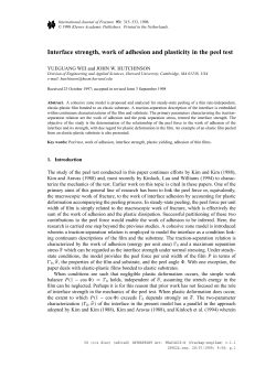 Interface strength, work of adhesion and plasticity in