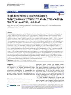 Food dependant exercise induced anaphylaxis a retrospective study
