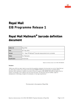 Mailmark barcode definition document