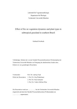 Effect of fire on vegetation dynamics and plant types in