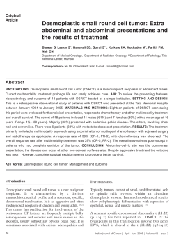 Desmoplastic small round cell tumor: Extra abdominal and