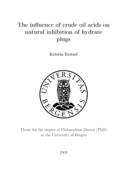 The influence of crude oil acids on natural inhibition of hydrate plugs