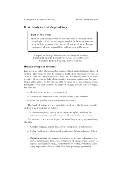 Risk analysis and dependency