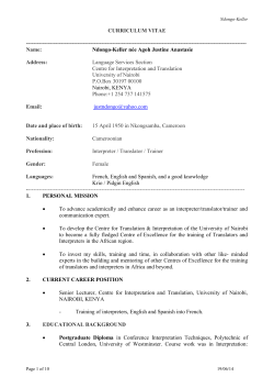curriculum vitae - university of nairobi staff profiles