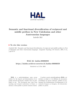 Semantic and functional diversification of reciprocal and - Hal-SHS