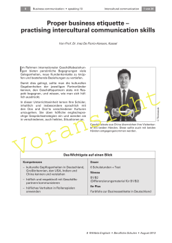 Proper business etiquette &ndash; practising intercultural communication
