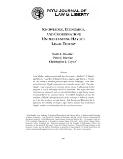 knowledge, economics, and coordination: understanding hayek`s