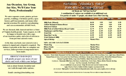 our Full Service Catering Menu