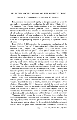 SELECTED VOCALIZATIONS OF THE COMMON CROW