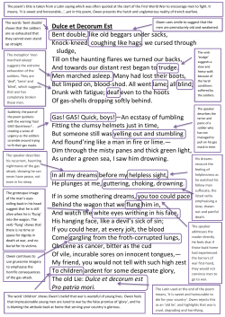 Dulce et Decorum Est Bent double, like old beggars under sacks