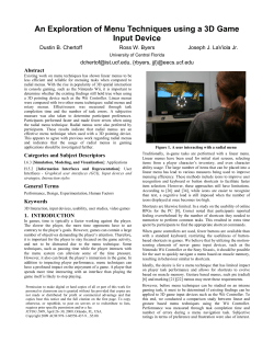 An Exploration of Menu Techniques using a 3D Game Input Device