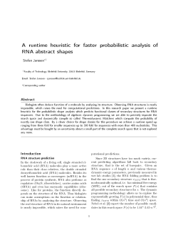 A runtime heuristic for faster probabilistic analysis of RNA abstract
