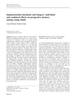 Implementation intentions and imagery: individual and combined
