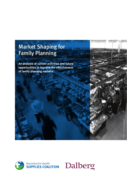 Market Shaping for Family Planning