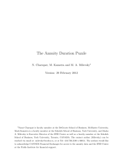 The Annuity Duration Puzzle