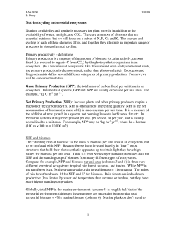 1 Nutrient cycling in terrestrial ecosystems Nutrient availability and