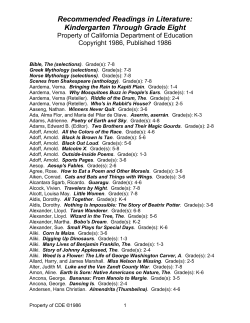 List 1: Rec. Reading K-8 - Recommended Literature (CA Dept of