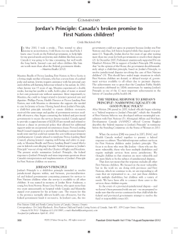 Jordan`s Principle: Canada`s broken promise to First Nations children?