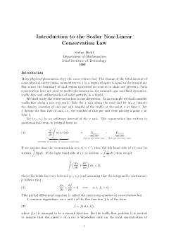 Introduction to the scalar nonlinear conservation law