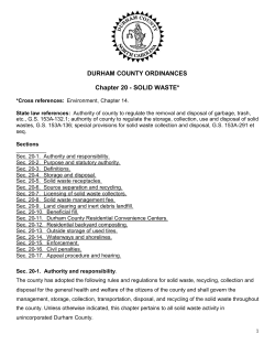 Durham County Solid Waste Ordinance