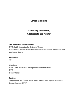 Clinical Guideline `Stuttering in Children, Adolescents and Adults`