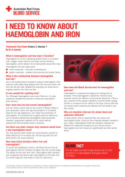 I need to know about haemoglobin and iron