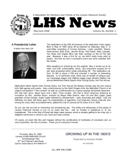 May - June 2008 - Lenexa Historical Society
