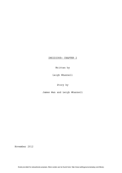 INSIDIOUS - SellingYourScreenplay.com