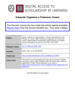Eukaryotic Organisms in Proterozoic Oceans