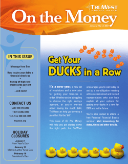 in this issue - TruWest Credit Union