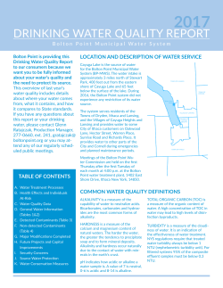 drinking water quality report - Southern Cayuga Lake Intermunicipal