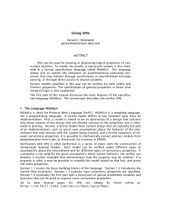 SPIN can be used for proving or disproving logical properties of con