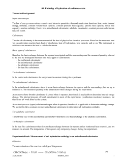Handout 5 - ELTE Chemical Kinetics Lab
