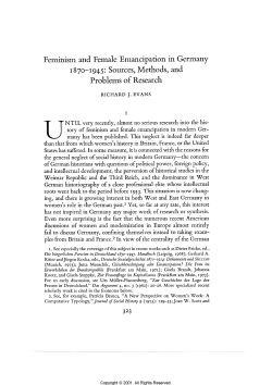 Feminism and Female Emancipation in Germany 1870