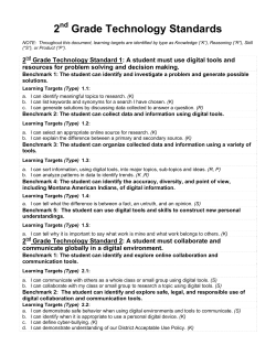 2nd Grade Technology Standards