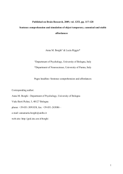 Language and objects: motor resonance and