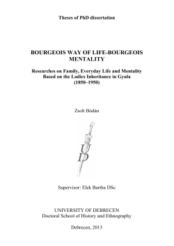 bourgeois way of life-bourgeois mentality