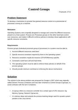 Control Groups - CSE, IIT Bombay