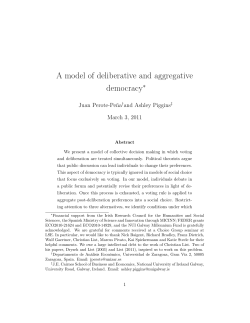 A model of deliberative and aggregative democracy
