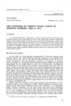 THE ATTITUDES OF GERMAN TRADE UNIONS TO MIGRANT